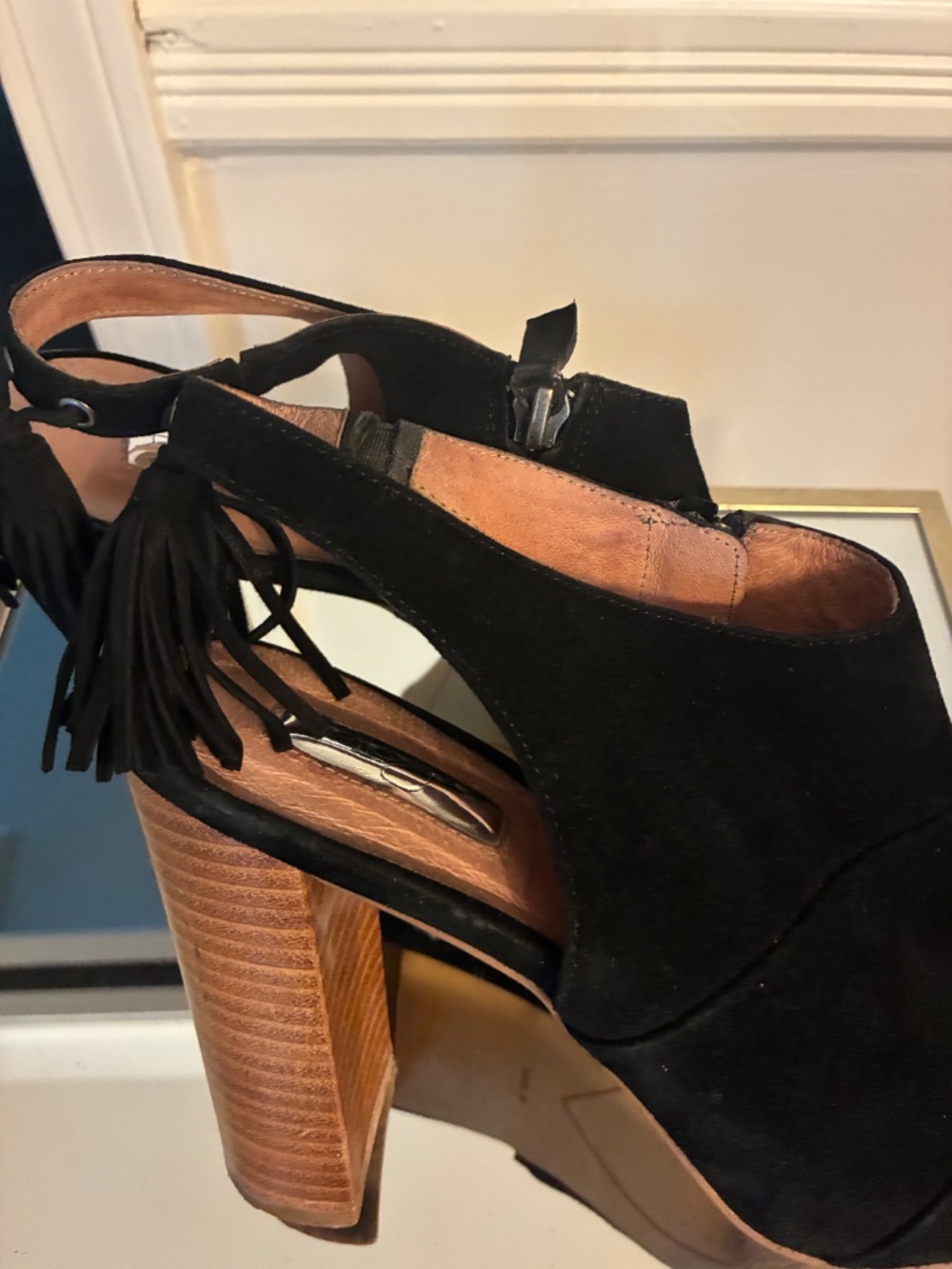 Halogen 4.5 inch suede Slingbacks with Tassel